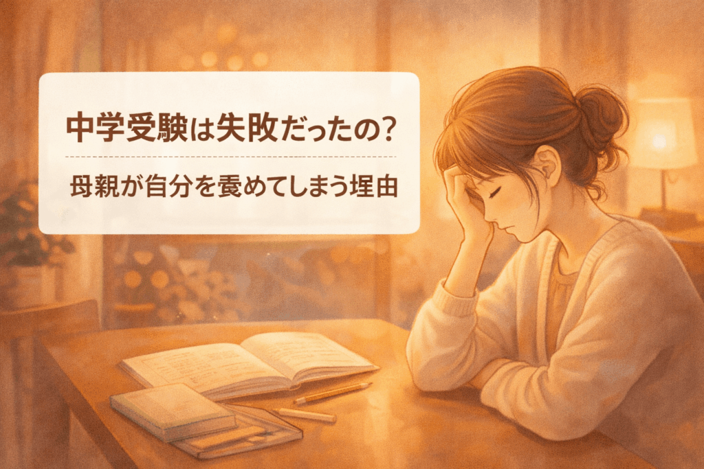 「中学受験は失敗だったの?」 母親が自分を責めてしまう理由